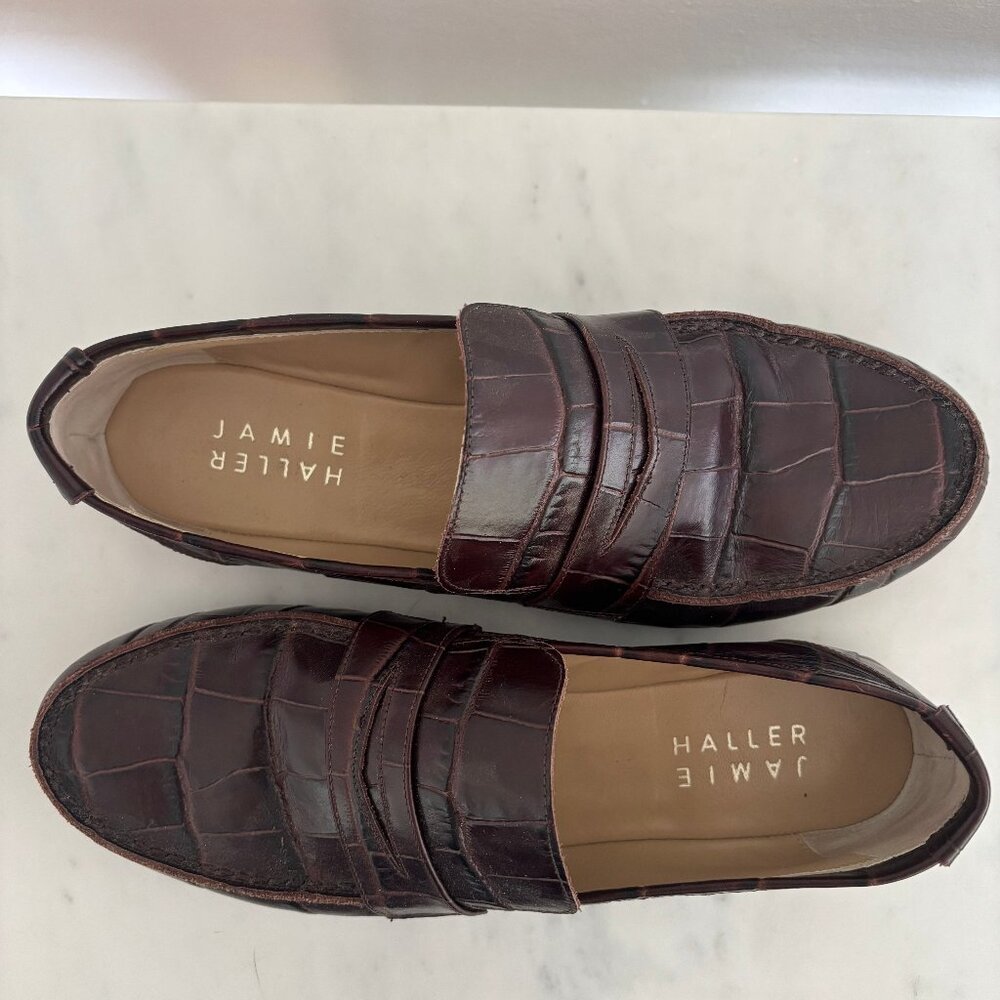 Jamie Haller - The Penny Loafer in Espresso Croc - Size 40/9
